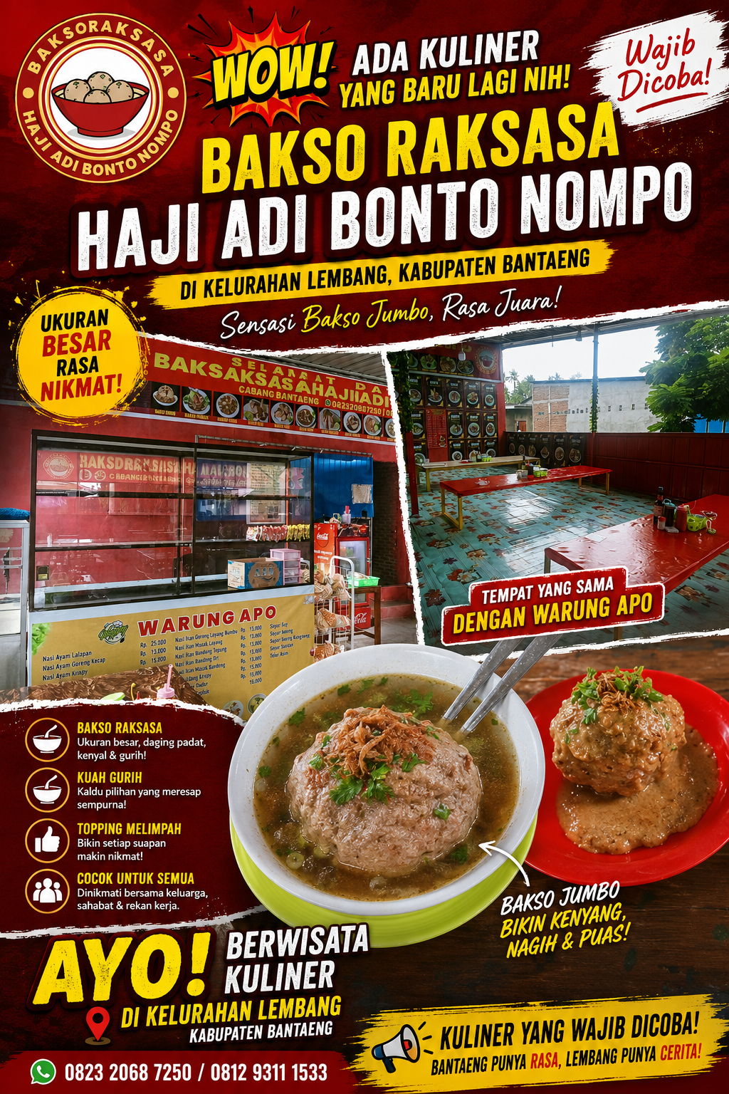 Wow! Bakso Raksasa Haji Adi Bonto Nompo Hadir di Kelurahan Lembang, Surga Baru Pecinta Kuliner Bakso di Bantaeng